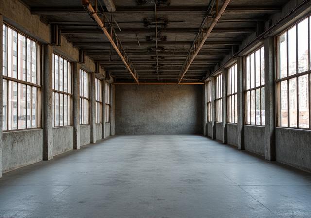 Espacio diáfano y sin uso en un antiguo local de Poblenou.